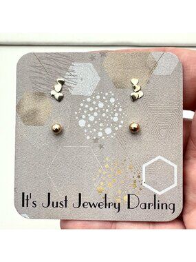 Womens Earrings 14K Yellow Gold Pair of Studs Pierced Gift Idea for Her Estate